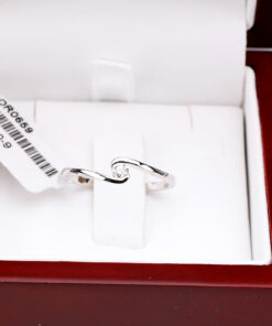 pierścionek z białego złota z diamentem 0,10ct - Image 4