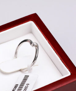 pierścionek z białego złota z diamentem 0,10ct - Image 6