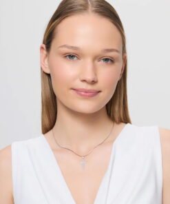 Alternatywny widok srebrny krzyżyk klasyczny gładki unisex