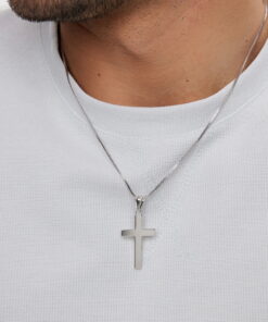 srebrny krzyżyk klasyczny gładki unisex - Image 5