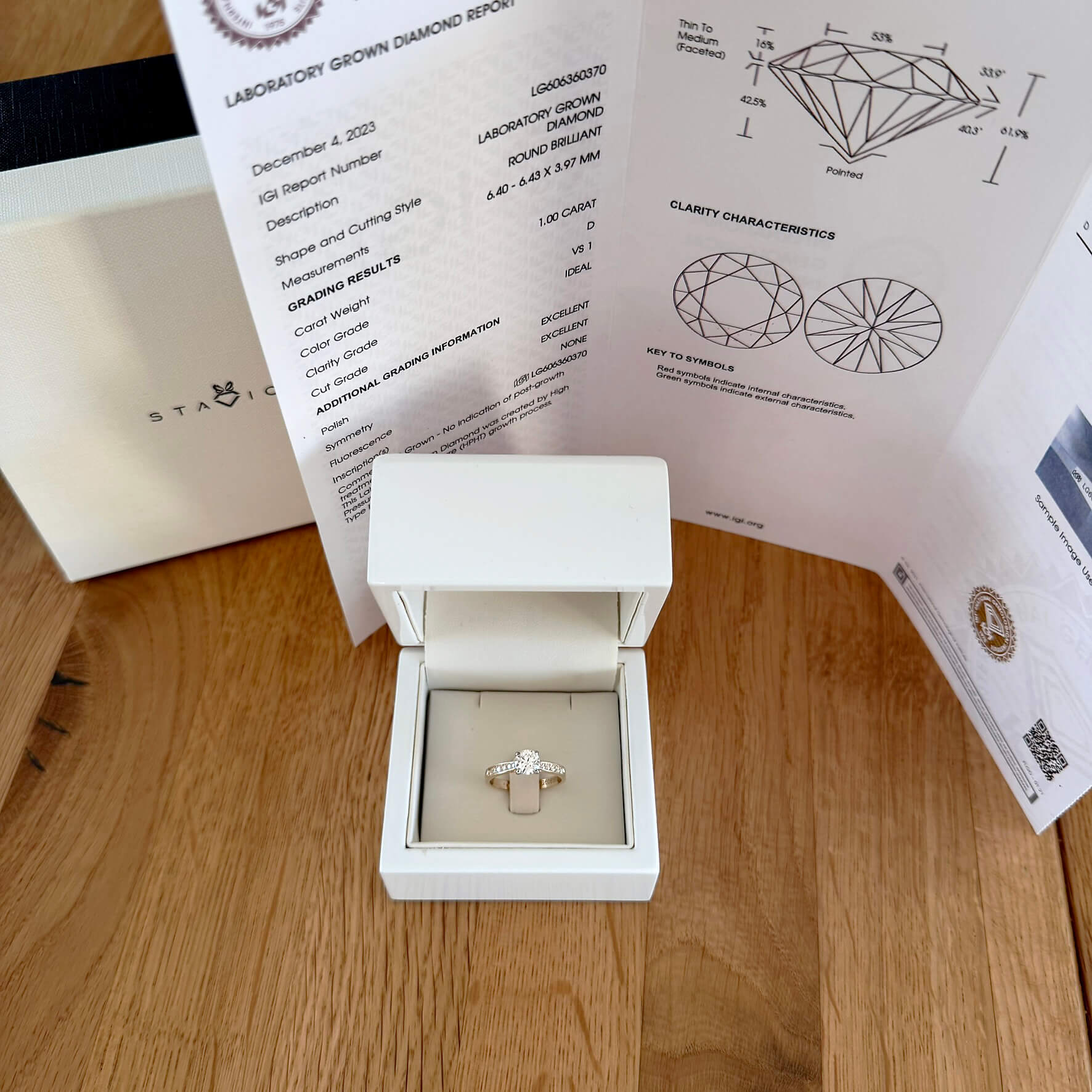 Staviori® Must Have | pierścionek zaręczynowy z 1ct diamentem laboratoryjnym D/VS1 - obrazek 3