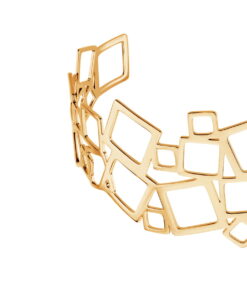 Stalowa bransoletka pozłacana geometryczna PVD | BSC56292 – Bild 3