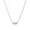 Złoty choker z trzema diamentami laboratoryjnymi 0,08ct | różowe złoto