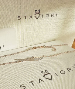 Złoty choker z trzema diamentami laboratoryjnymi 0,08ct | różowe złoto - obrazek 6