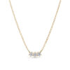 Złoty choker z trzema diamentami laboratoryjnymi 0,08ct | żółte złoto