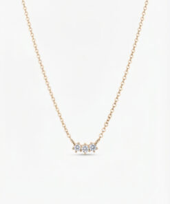 Złoty choker z trzema diamentami laboratoryjnymi 0,08ct | żółte złoto - obrazek 4
