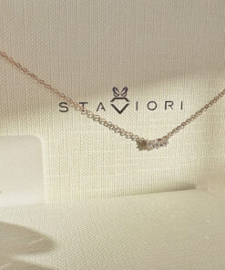 Złoty choker z trzema diamentami laboratoryjnymi 0,08ct | żółte złoto - obrazek 7