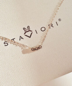 Złoty choker z trzema diamentami laboratoryjnymi 0,08ct | żółte złoto - obrazek 5